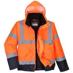Portwest - S266ONRL Bomber Bicolore ad Alta Visibilità, Arancio/Blu Navi, l