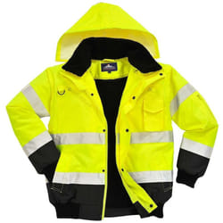 C465YBRS Bomber Bicolore Alta Visibilità 3 in 1, Giallo/Nero, Small - Portwest