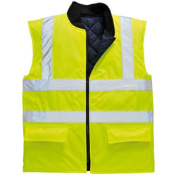 Portwest S469YERXS Hi-Vis Gilet Imbottito Reversibile, Giallo