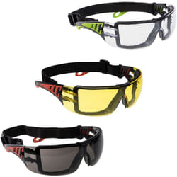 Portwest - Occhiali Dielettrici Con Elastico Tech Look Plus Ambra Fumè