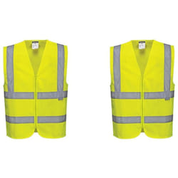 Portwest - C375 Gilet Band & Brace Hi-Vis con Zip, Giallo, l