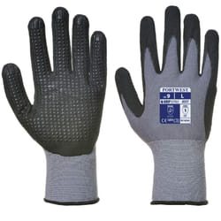 Portwest - Guanti Puntinati Antiscivolo in Schiuma di Nitirle Dermiflex Plus Grigio-Nero 11