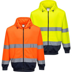 Felpa Ad Alta Visibilità con Zip Portwest B317 Arancio s