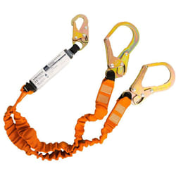 Cordino doppio da 140 kg con ammortizzatore, dimensioni: taglia unica, colore: nero/arancione, FP75K1R - Portwest