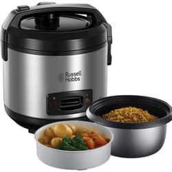 Russell Hobbs - Cuociriso - 1,2 l, Incluso inserto per cottura a vapore - Pentola con rivestimento antiaderente cucchiaio per riso e misurino,