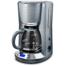 Russell Hobbs - Macchina Caffè Americano Grigio Lucido - Timer Digitale, Con Filtro per Estrazione e Aroma Ottimali - Max 10 tazze Caraffa in Vetro