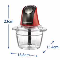 Russell Hobbs 27130-56 tritaverdure elettrico 0,5 L 200 W Nero, Rosso, Trasparente - Vista aggiuntiva 7