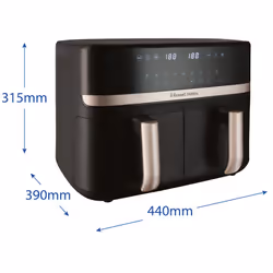 Russell Hobbs SatisFry Dual Basket Heißluftfritteuse Doppia 9 L Indipendente 2800 W Friggitrice ad aria calda Nero - Vista aggiuntiva 4