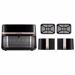 Russell Hobbs SatisFry Dual Basket Heißluftfritteuse Doppia 9 L Indipendente 2800 W Friggitrice ad aria calda Nero - Vista aggiuntiva 5