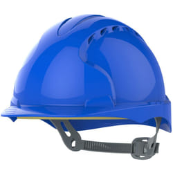 JSP - Elmetto di Sicurezza evo con Chiusura a Fascia, Blu, Ventilato (AJF030000500)