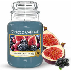 Yankee Candle Candela profumata in giara grande, Delizia al gelso e ai fichi, Durata Fino a 150 Ore
