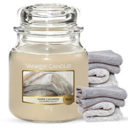 Yankee Candle - Candela profumata in giara media Caldo cashmere Durata Fino a 75 Ore