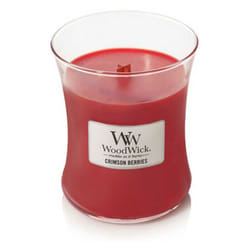 Woodwick - candela clessidra media medium jar crimson berries