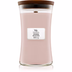 La candela profumata Woodwick Rosewood profuma la tua casa con una fragranza meravigliosa per creare un'atmosfera accogliente ...