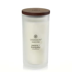 Chesapeake Bay Peace + Tranquility candela di cera Cilindro Bianco 1 pz