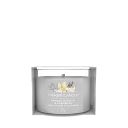 Yankee Candle Smoked Vanilla & Cashmere candela di cera Rotondo Ambra, Lana Cashmere, Vaniglia Grigio 1 pz