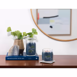 Yankee Candle Bayside Cedar candela di cera Cilindro Ambra, Pompelmo, Mandarino Blu 1 pz