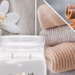 Yankee Candle Smoked Vanilla & Cashmere candela di cera Cilindro Lana Cashmere, Vaniglia Grigio 1 pz