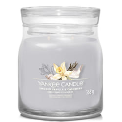 Yankee Candle Smoked Vanilla & Cashmere candela di cera Cilindro Ambra, Lana Cashmere Grigio 1 pz