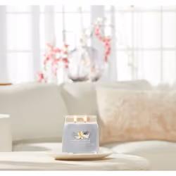 Yankee Candle Smoked Vanilla & Cashmere candela di cera Cilindro Ambra, Lana Cashmere Grigio 1 pz
