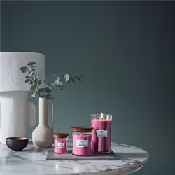 WoodWick Wild Berry & Beets Mini Jar candela di cera Rotondo Rosa 1 pz - Vista aggiuntiva 2