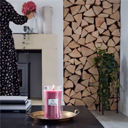 WoodWick Wild Berry & Beets Large Jar candela di cera Rotondo Rosa 1 pz