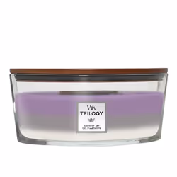 WoodWick Amethyst Sky Trilogy, Ellisse, Ambra, Giacinto, Lavanda, Pelle, Legno di Sandalo, Camoscio, Vaniglia, Ylang-ylang, 1 ...