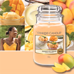Yankee Candle Mango Ice Cream candela di cera Altro Crema (colore), Vaniglia Arancione 1 pz