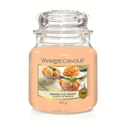 Yankee Candle Mango Ice Cream Medium Jar (Mittel) candela di cera Cilindro Banana, Bacche, Mango, Arancione, Ananas, Vaniglia Rose Gold 1 pz