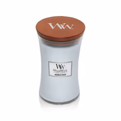 WoodWick Magnolia Birch, Cilindro, Azzurro, Legno di betulla, Magnolia, 130 h, 1 pz