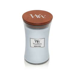 WoodWick Magnolia Birch candela di cera Cilindro Legno di betulla, Magnolia Azzurro 1 pz