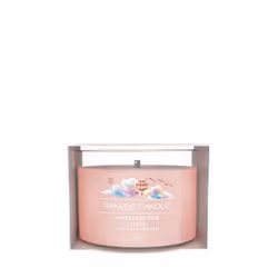 Yankee Candle Watercolour Skies, Rotondo, Rosa, Lana Cashmere, Giacinto, Muschio, 10 h, 1 pz