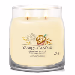 Yankee Candle Banoffee Waffle candela di cera Rotondo Banana, Caramello, Cioccolato Giallo 1 pz