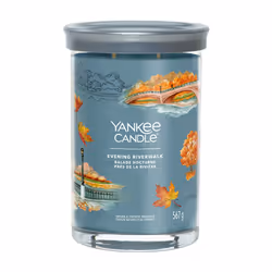 Yankee Candle Evening Riverwalk Signature Large Tumbler candela di cera Rotondo Legnoso Ciano 1 pz