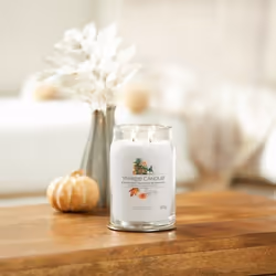 Yankee Candle 1759274E candela di cera Rotondo Ambra, Bergamotto, Cocco, Giacinto, Moss, Arancione, Pera, Legno di Sandalo, Vaniglia Bianco 1 pz