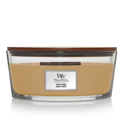 WoodWick Gilded Sands candela di cera Ellisse Ambra, Fig wood, Legnoso Beige 1 pz