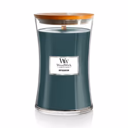 WoodWick Antiquarium, Cilindro, Blu, Cardamomo, Tabacco, Legnoso, 120 h, 1 pz