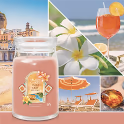 Yankee Candle Capri Glow candela di cera Rotondo Arancione, Trasparente 1 pz