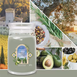 Yankee Candle Olive & Cypress candela di cera Rotondo Cypress, Oliva Verde, Trasparente 1 pz - Vista aggiuntiva 2