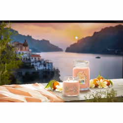 Yankee Candle Capri Glow candela di cera Rotondo Arancione, Trasparente 1 pz