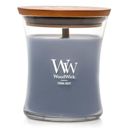 WoodWick Terra Haze candela di cera Rotondo Grigio 1 pz