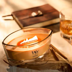 WoodWick Golden Bourbon candela di cera Altro Trasparente, Legno, Giallo 1 pz - Vista aggiuntiva 3