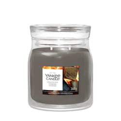 Yankee Candle Crackling Embers candela di cera Cilindro Legnoso Grigio 1 pz