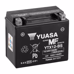 Yuasa YTX12-BS, Acido piombo (VRLA), 10 Ah, 12 V, Motocicletta, Manutenzione bassa, 10 Ah