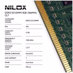 Nilox 4GB PC3-8500 memoria 1 x 4 GB DDR3 1066 MHz