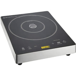 DF825 - Piano cottura a induzione singolo, in acciaio inox, altezza 84 mm, larghezza 338 mm, lunghezza 418 mm - Buffalo