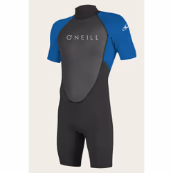 O'Neill Reactor II 2 mm Back Zip S/S Spring, Nero, Blu, Grigio, Immagine, Tuta per muta, Adulto, Femmina, 2 mm