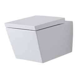 Halwell Sanitario wc Sospeso Moderno con Sedile - Ceramica Bianca Glassata - Design da Parete Quadrato - 350 x 360 x 555mm - Hudson Reed