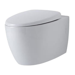 Kenton Sanitario wc Sospeso Moderno con Sedile - Ceramica Bianca Glassata - Design da Parete Rotondo - 360 x 385 x 580mm - Hudson Reed