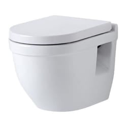 Belstone Sanitario wc Sospeso Moderno con Sedile - Ceramica Bianca Glassata - Design da Parete Rotondo - 400 x 360 x 515mm - Hudson Reed